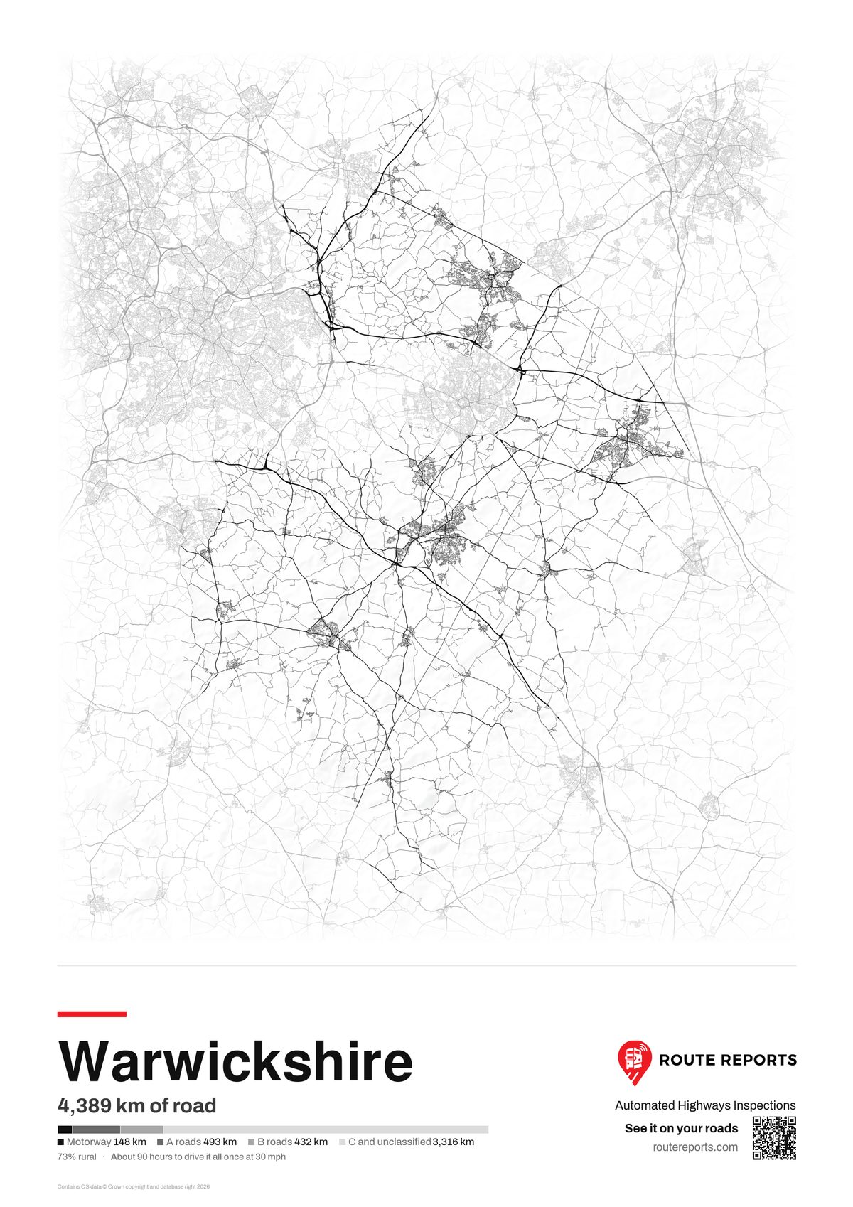 Road network poster, white