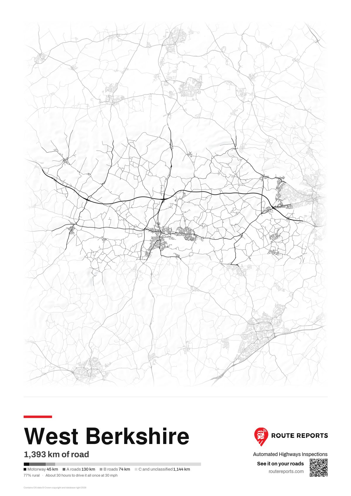 Road network poster, white