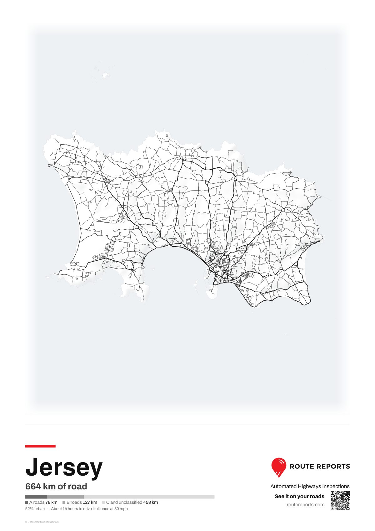 Road network poster, white