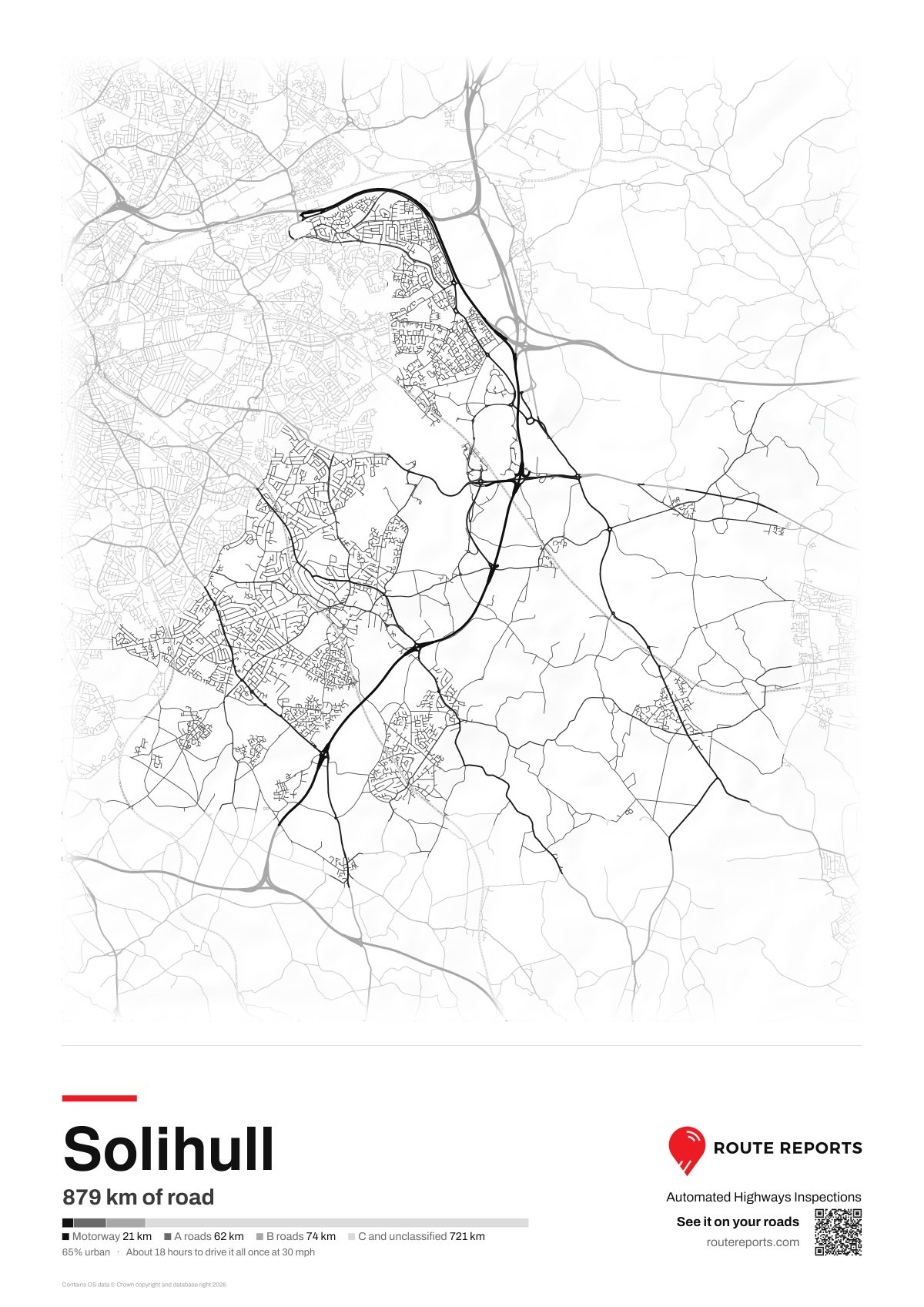 Road network poster, white