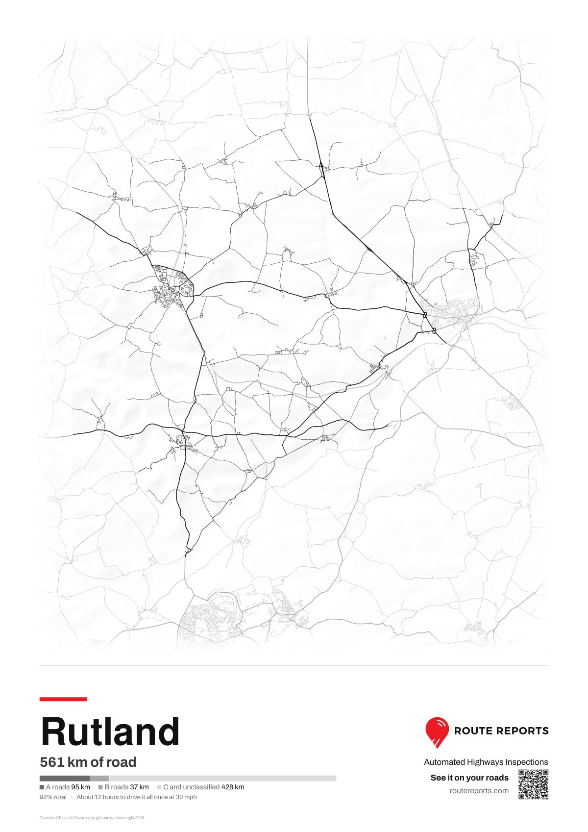 Road network poster, white