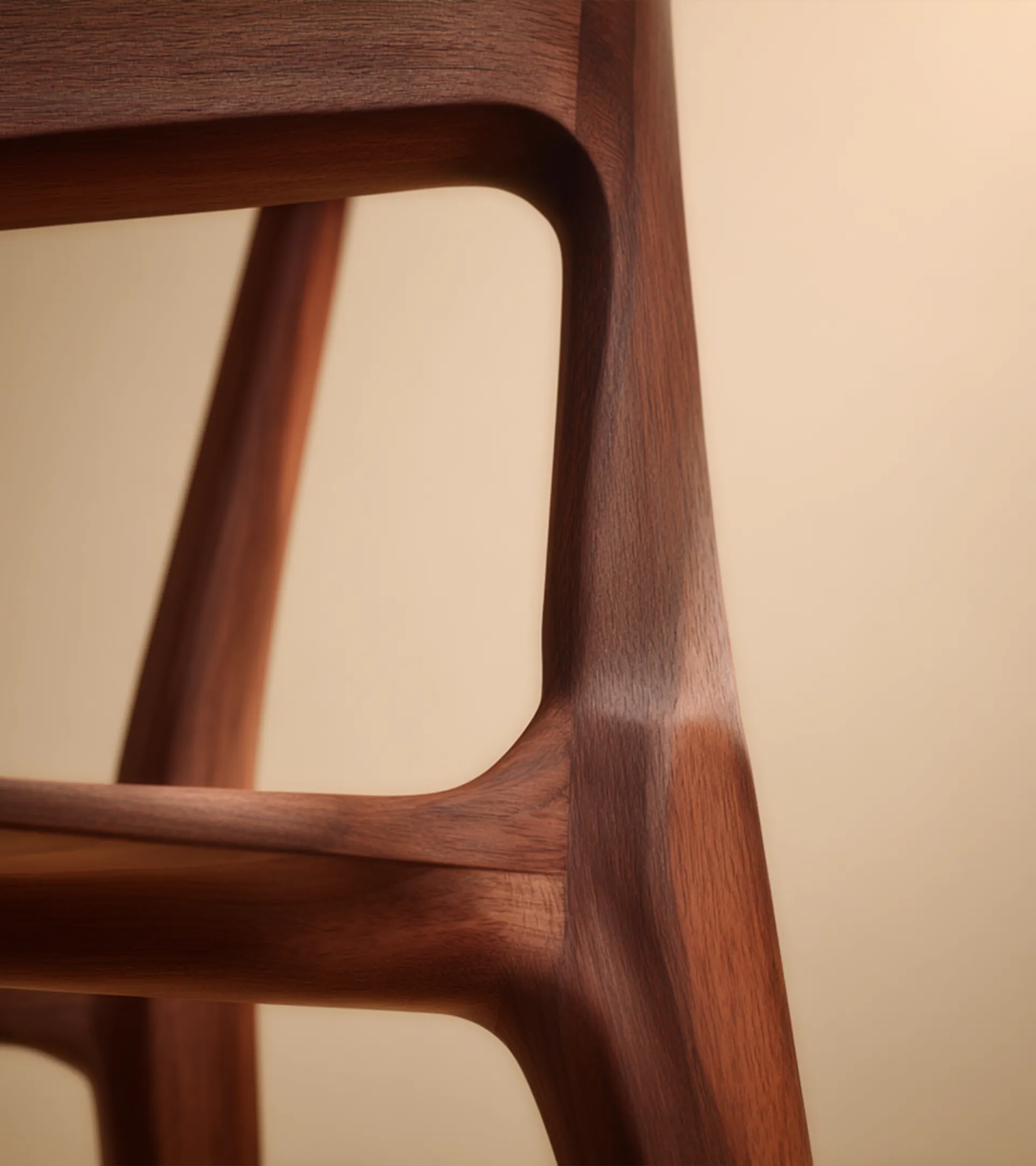 Gros plan artistique d'une chaise en bois A.M. Lescaut