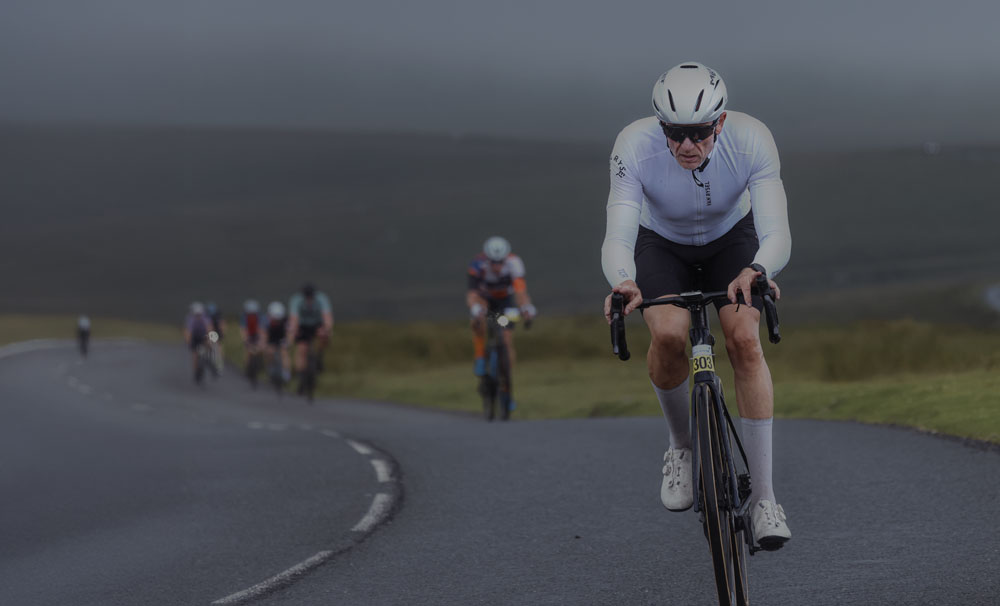 Image of riders of the Dartmoor Classic 2024 with Pedro Delgado
