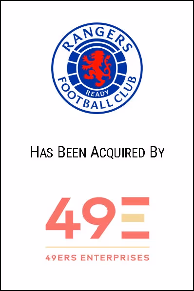 Web Tombstone - Rangers FC Acquired by 49ers Enterprises