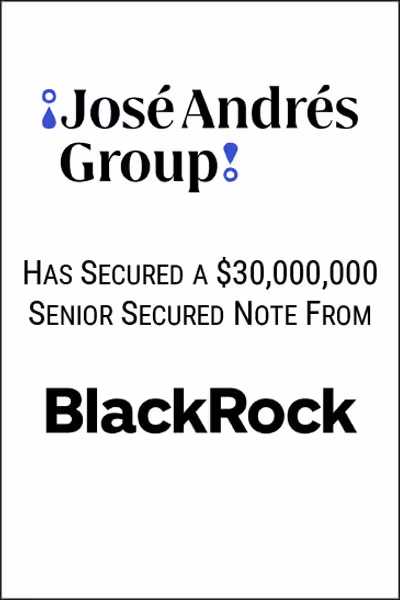 jose andres group financing blackrock tombstone