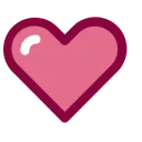 Pink heart emoji with a shine and dark magenta outline.
