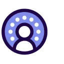 User profile icon inside a purple circle with white dots around the head.