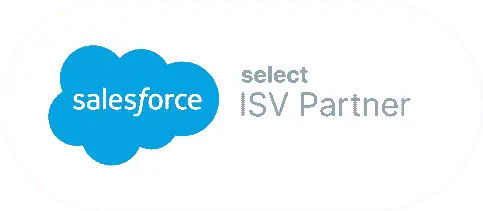 Salesforce logo with text 'select ISV Partner' on white background.