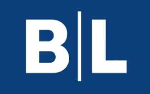 White letters B and L separated by a vertical line on a blue background.