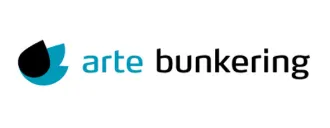 Arte Bunkering company logo with black and blue icon and stylized text