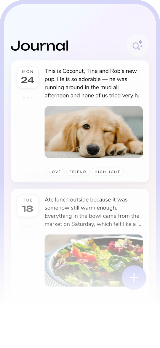 The Reflection journal screen on iPhone