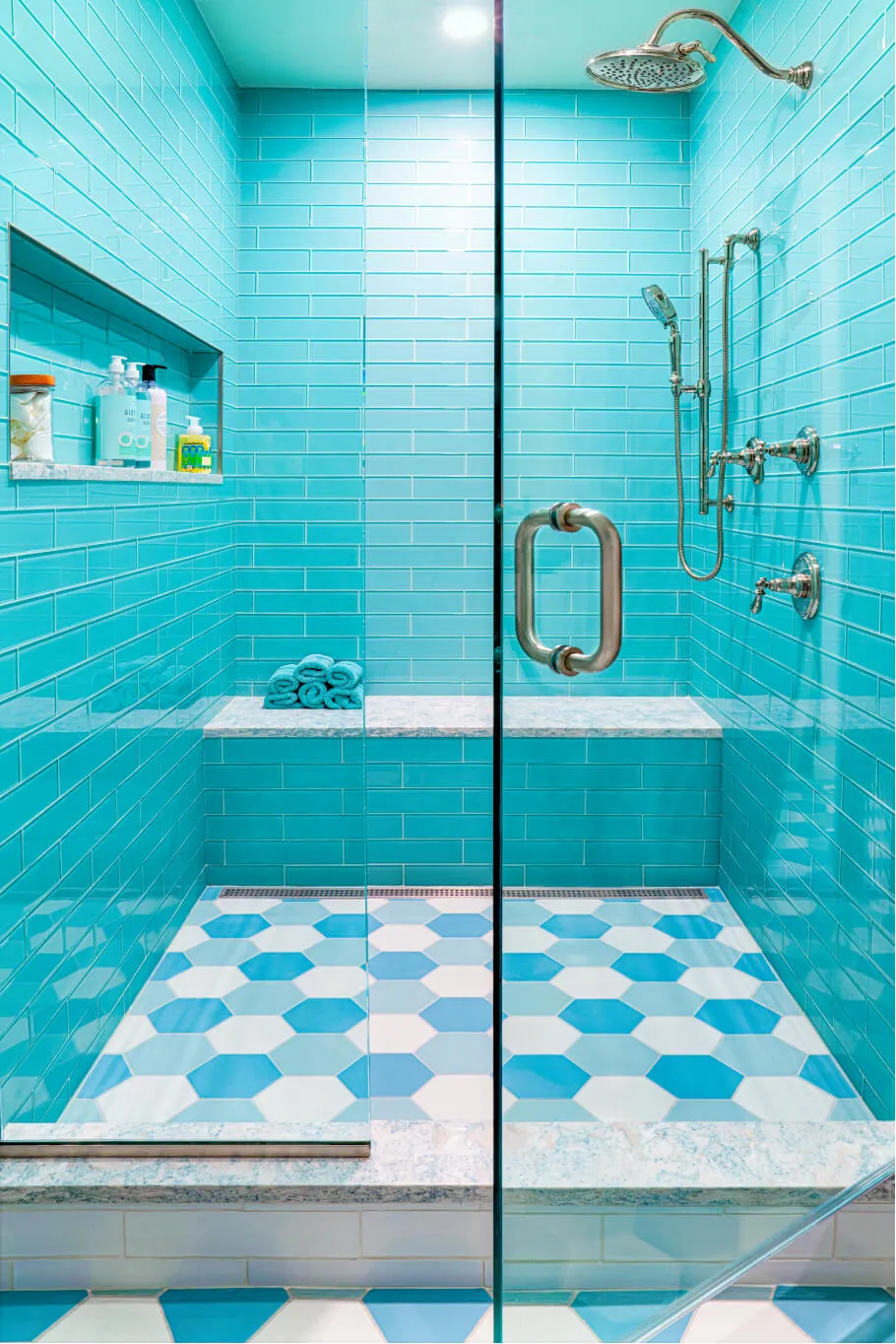 A custom shower to the clients specifications