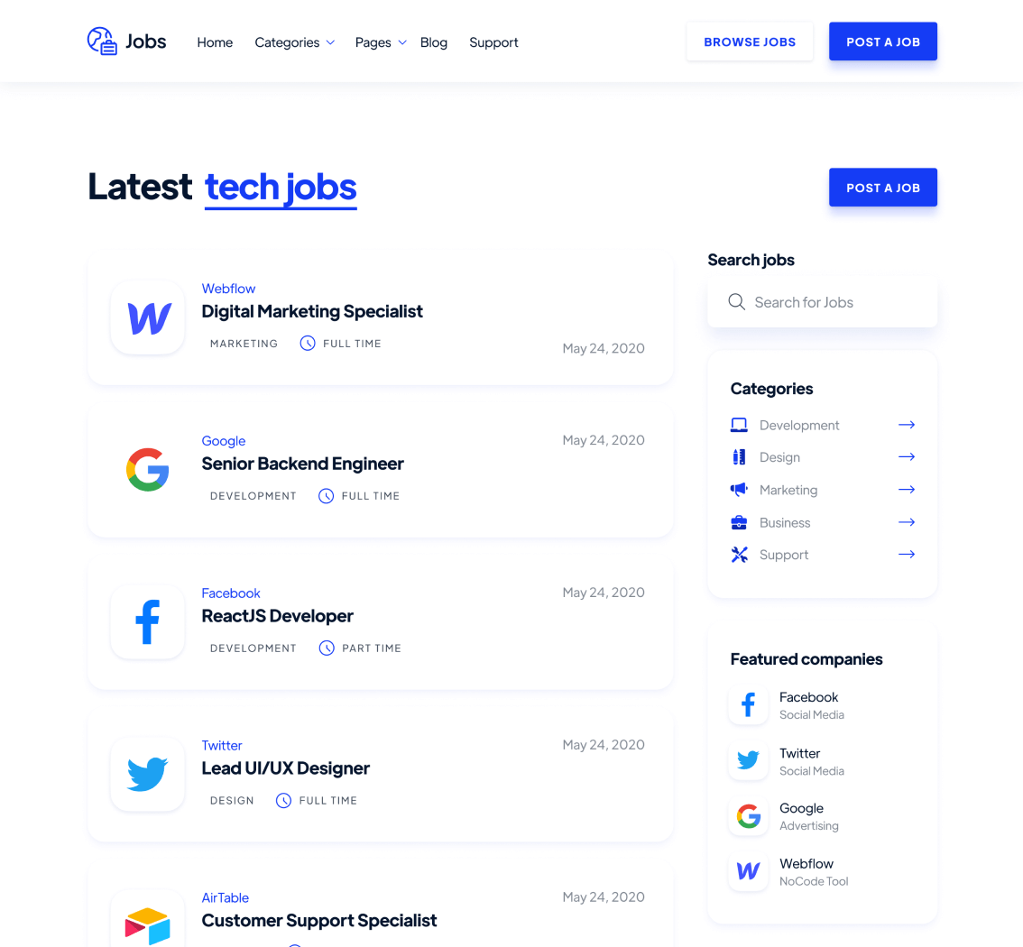 Jobs - Jobs Webflow Template