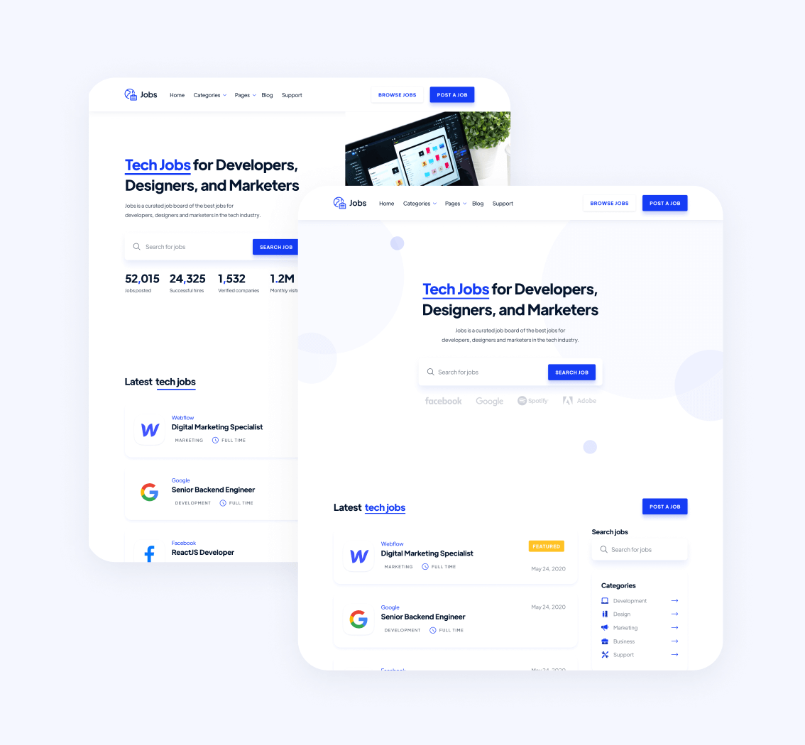 Pages Included - Jobs Webflow Template