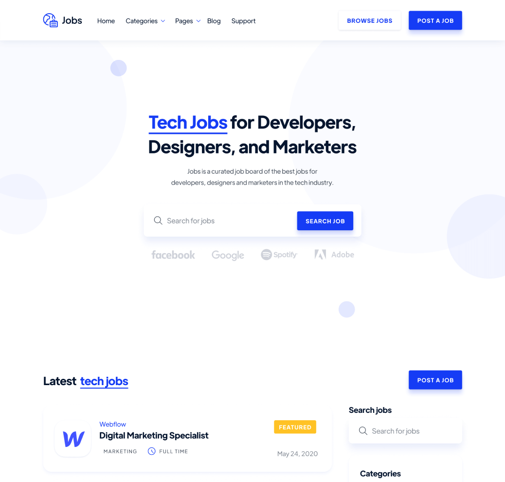 Home V1 - Jobs Webflow Template