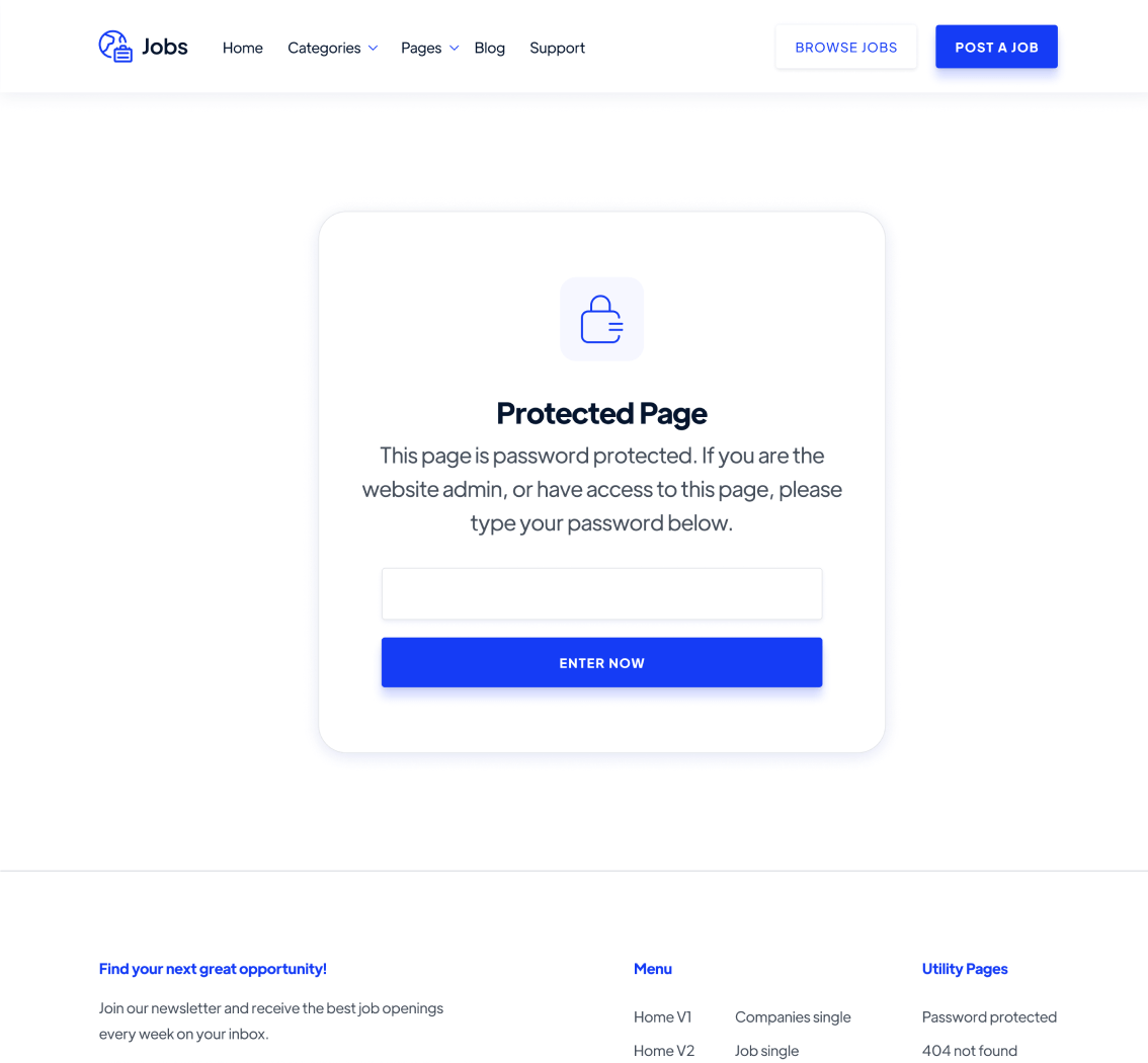 Password Protected - Jobs Webflow Template