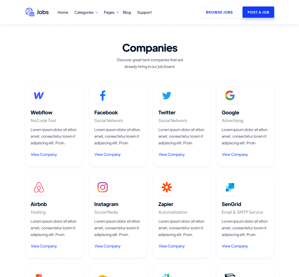 Companies - Jobs Webflow Template