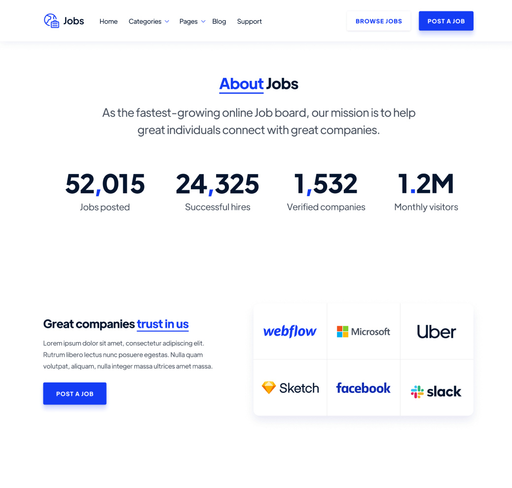 About - Jobs Webflow Template