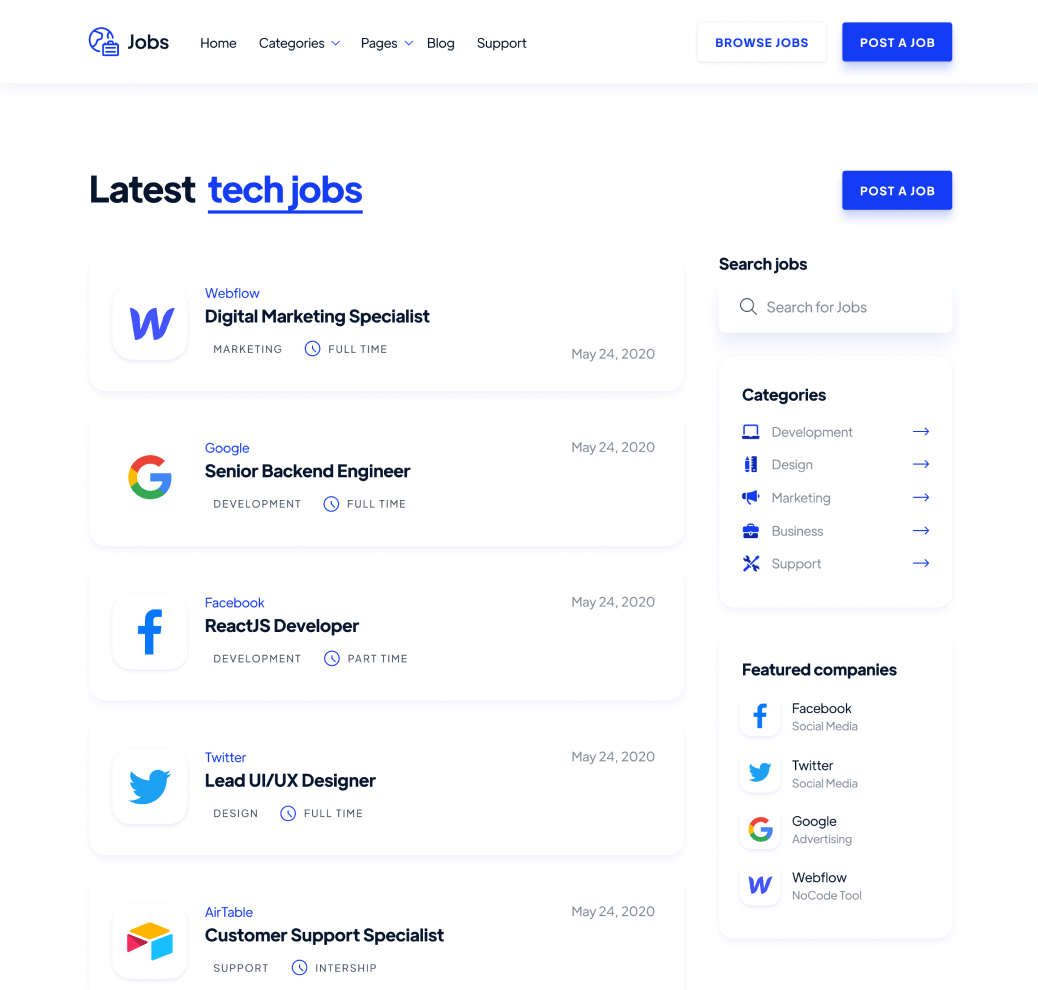 Jobs - Jobs Webflow Template
