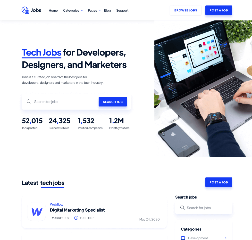 Home V2 - Jobs Webflow Template