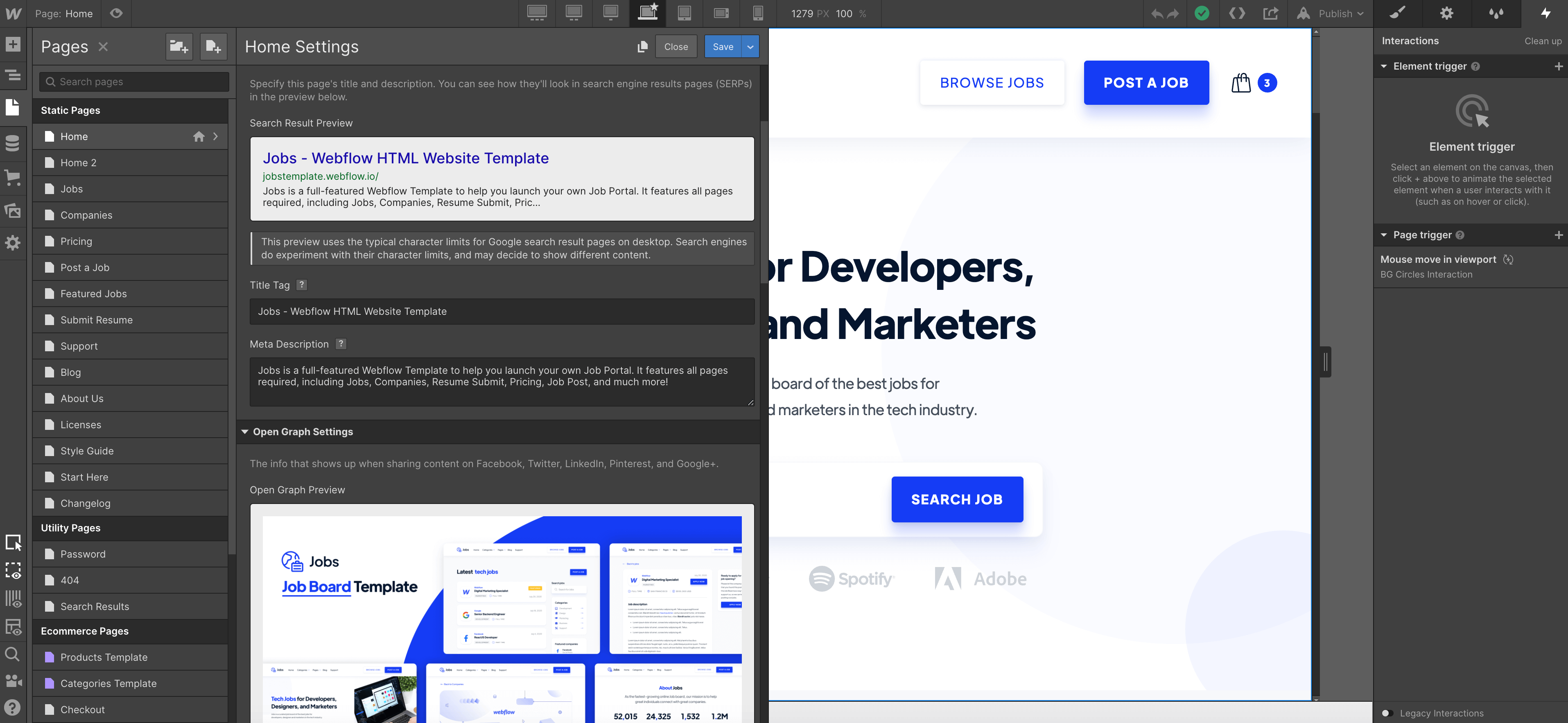 SEO - Jobs Webflow Template