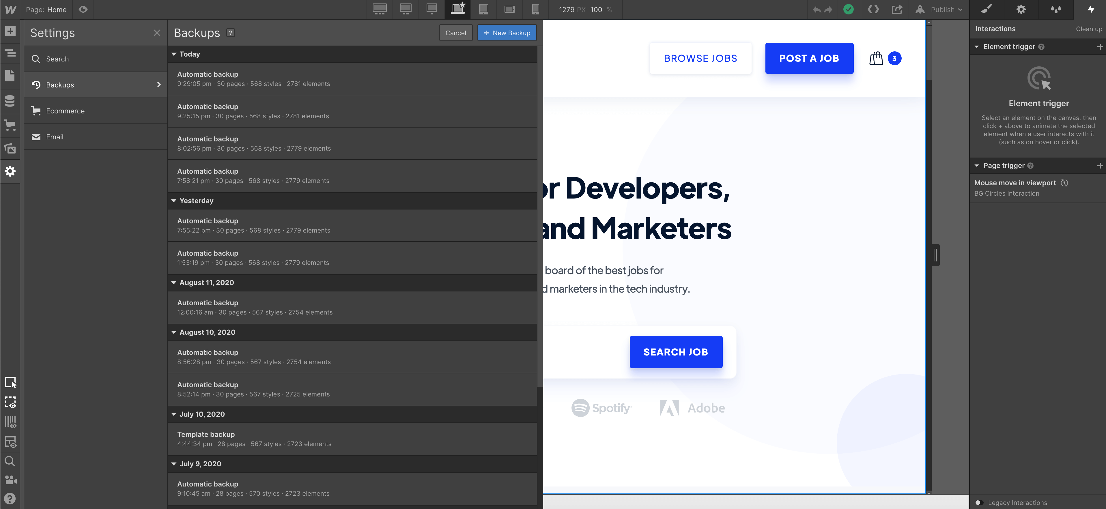 Backups - Jobs Webflow Template