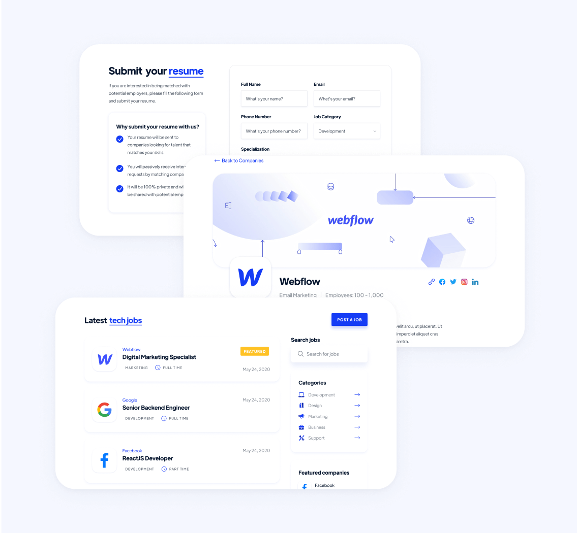 Sections - Jobs Webflow Template