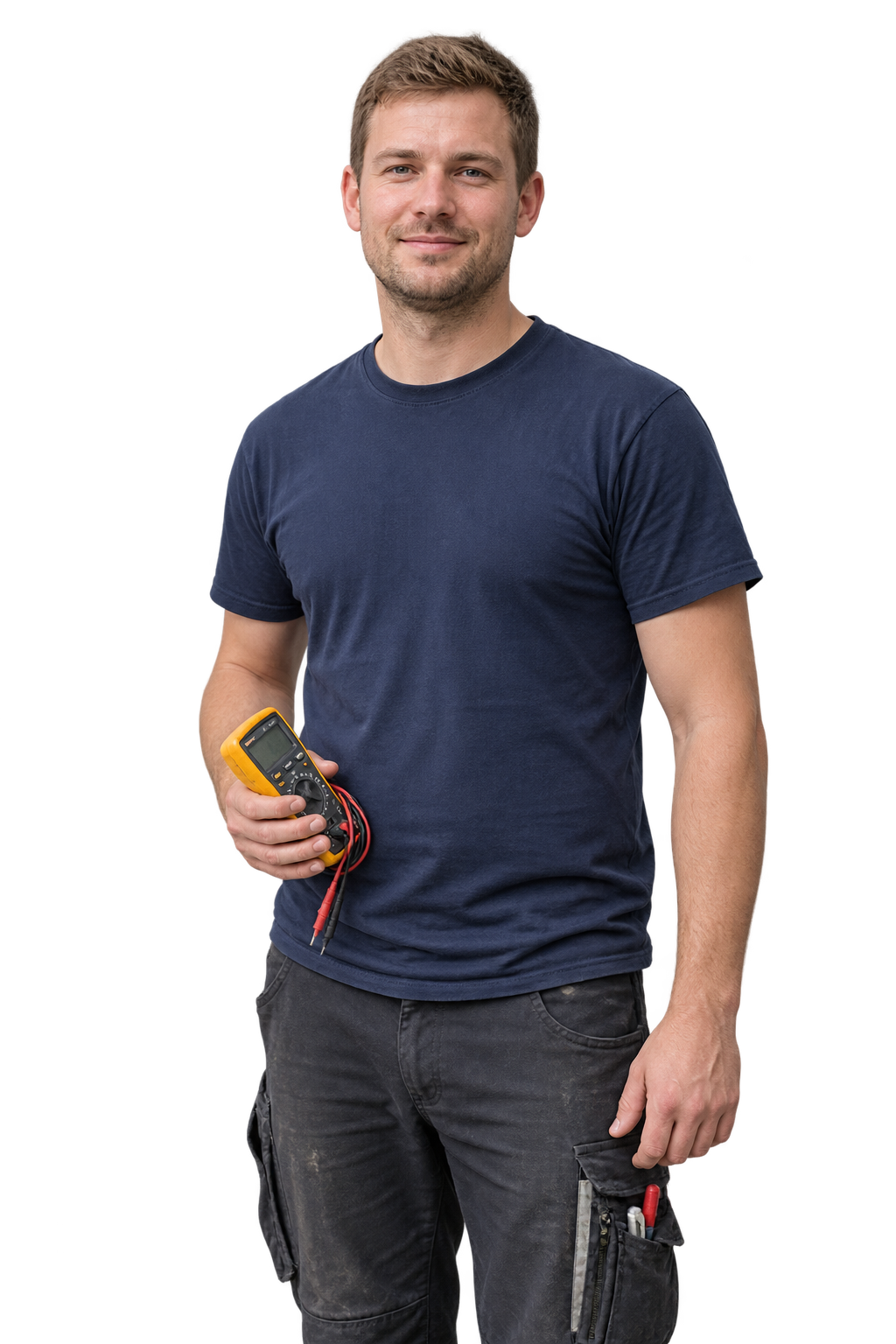 Servicetechniker mit Multimeter als repräsentatives Motiv für Maximilian W.