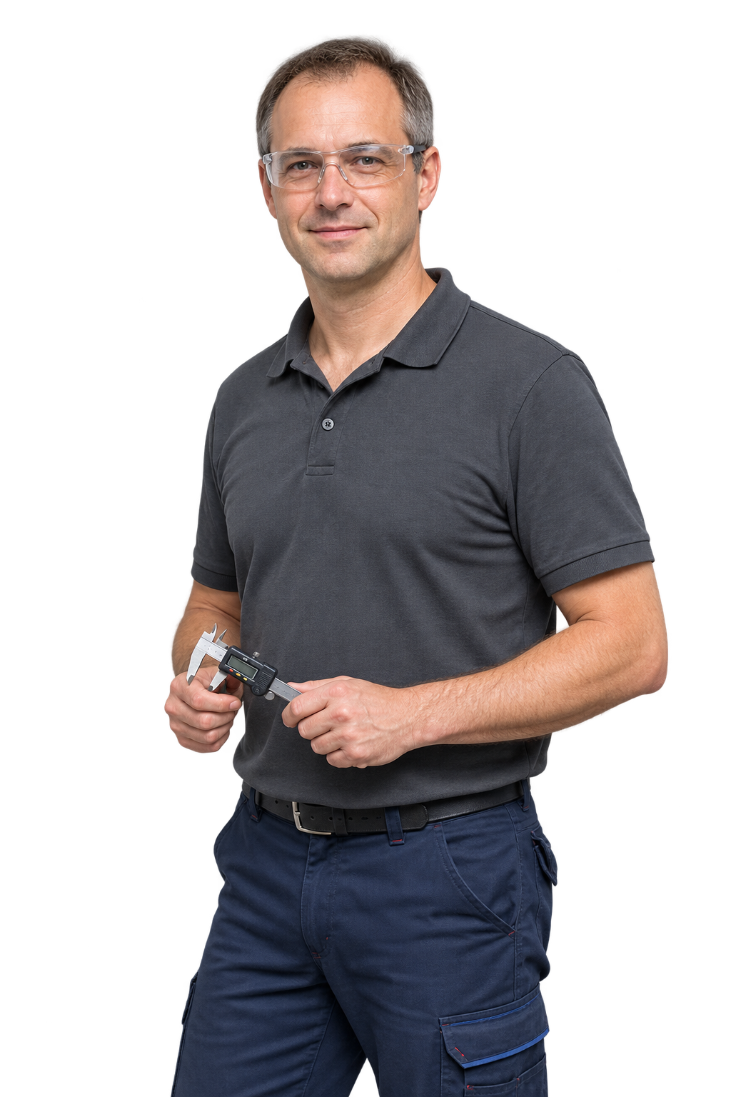 CNC-Fachkraft mit Messschieber als repräsentatives Motiv für Thomas B.