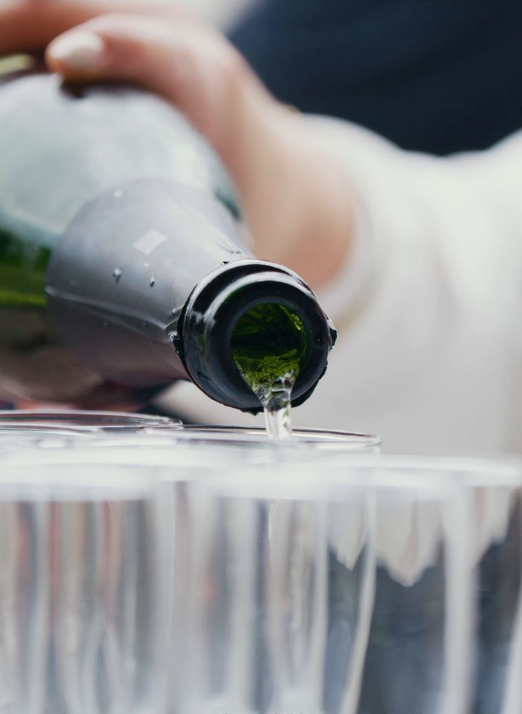 Ontvangst met een glas cava