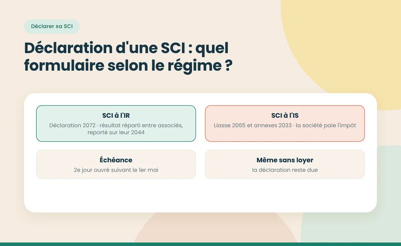 Déclaration d'une SCI : 2072 à l'IR, liasse fiscale à l'IS