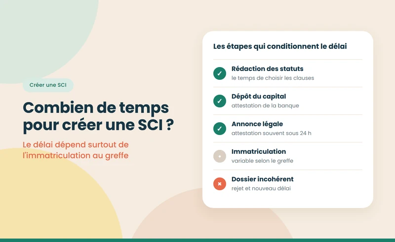Combien de temps faut-il pour créer une SCI ?