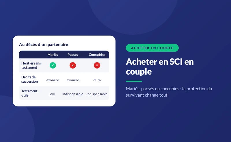 Acheter en SCI en couple : marié, pacsé ou en concubinage