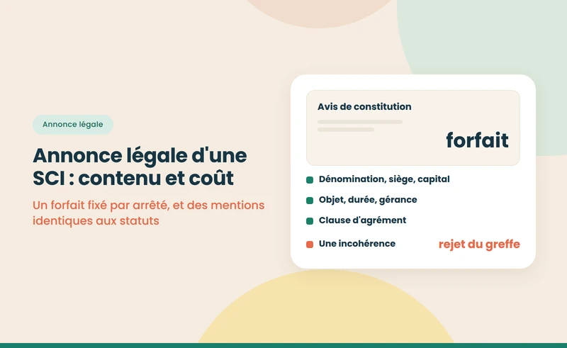 Annonce légale pour une SCI : contenu, coût et modèle