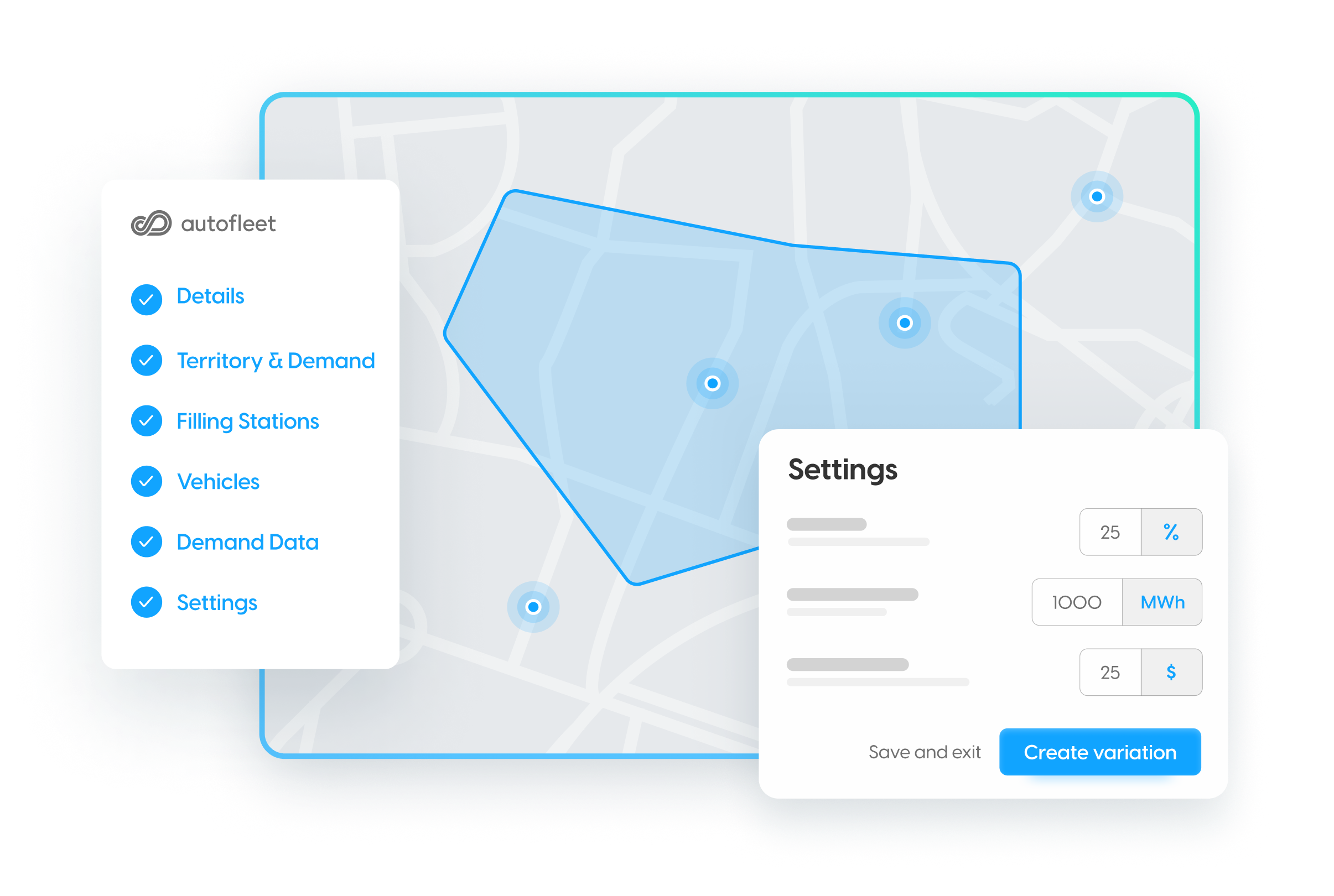 Autofleet settings and overlays