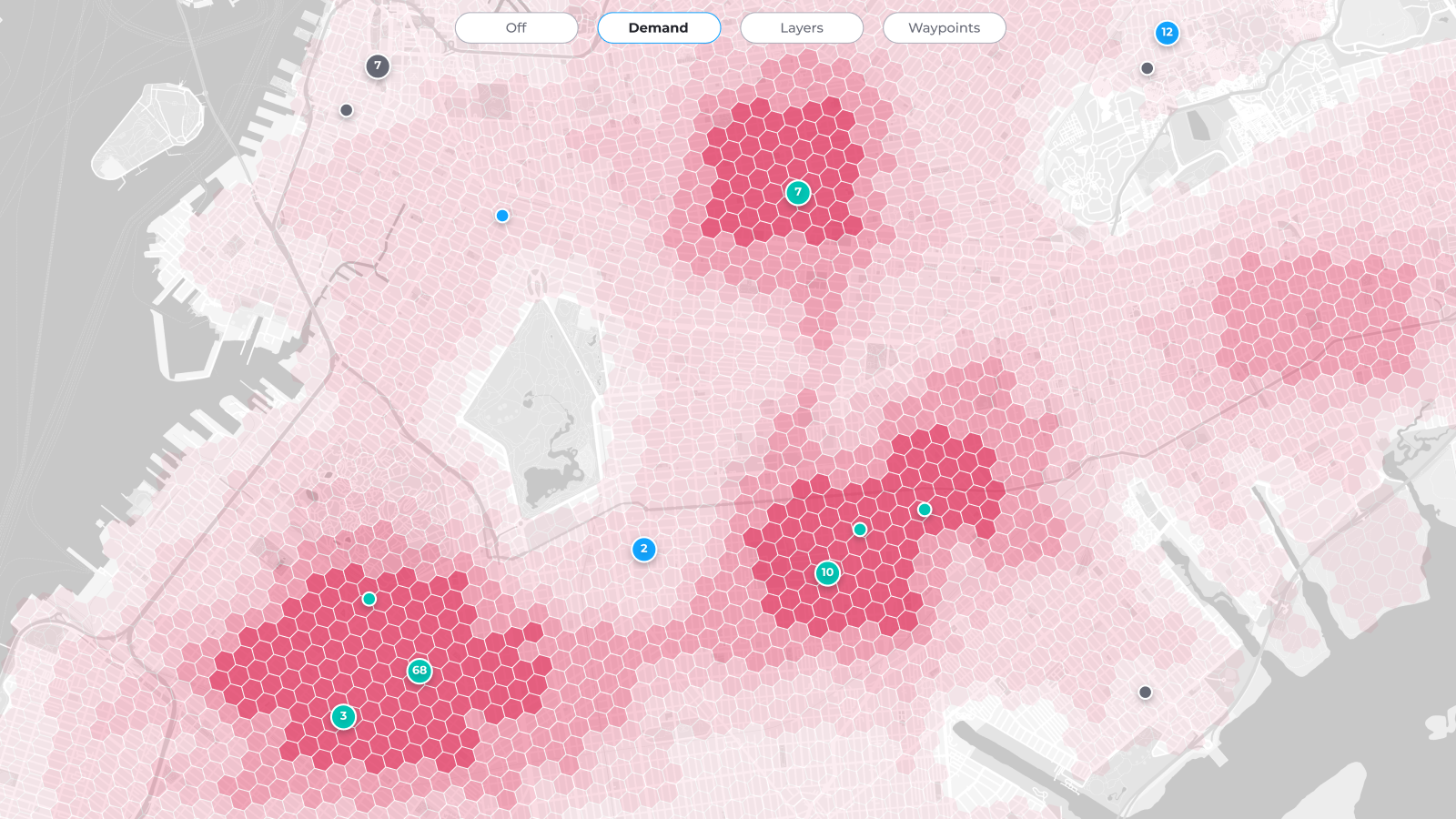 Heat map of future delivery demand