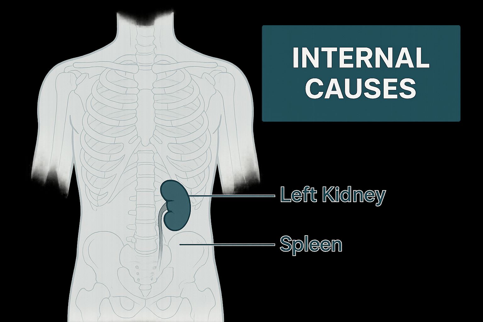 Infographic about pain in left side of back