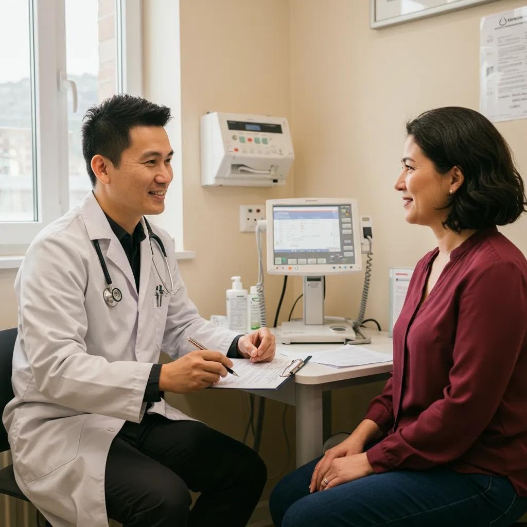 Friendly private GP consultation showcasing accessible healthcare services