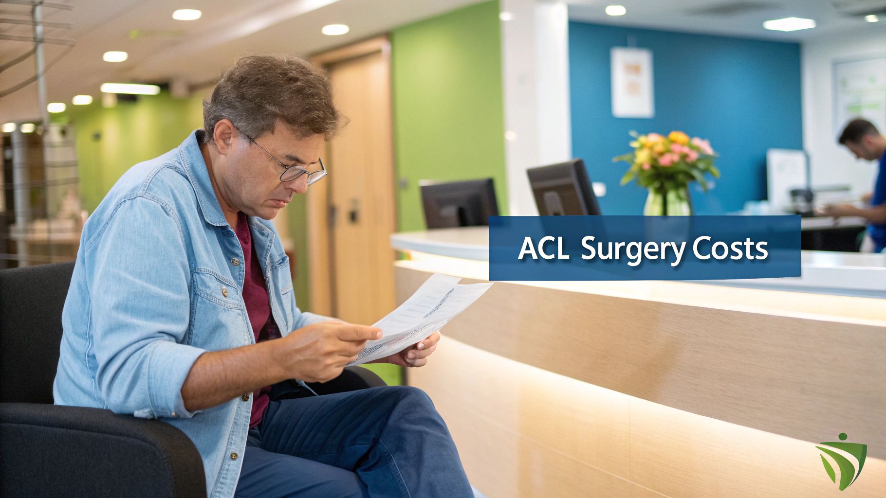 A surgeon examining a patient's knee, representing the initial consultation for ACL surgery.