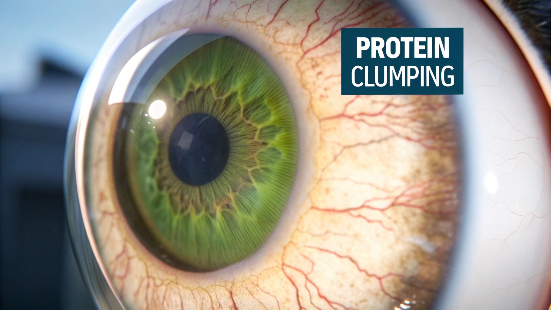 A diagram showing the progression of a nuclear sclerosis cataract from a clear lens to a yellowed and hardened one.