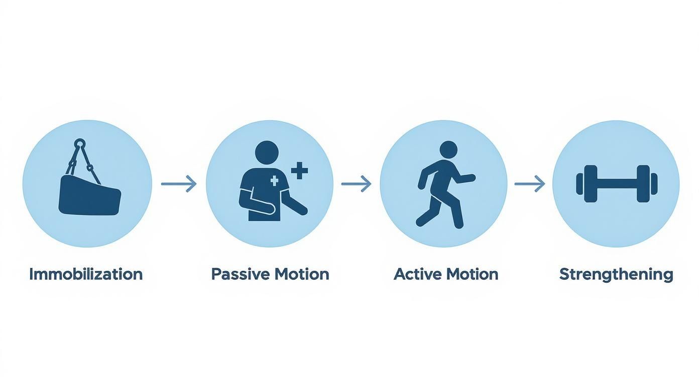 Infographic about recovery time for shoulder surgery