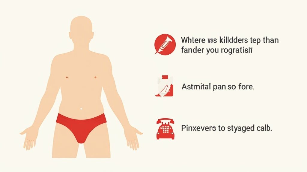 Doctor reviewing a patient's X-ray after hip replacement