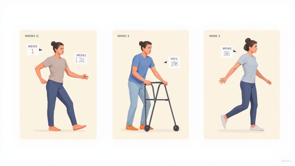 Person doing gentle exercises with a resistance band after hip replacement