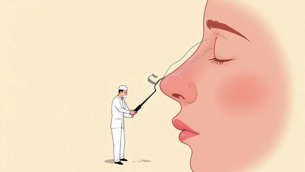 Close-up of a surgeon's hands in gloves during a medical procedure.