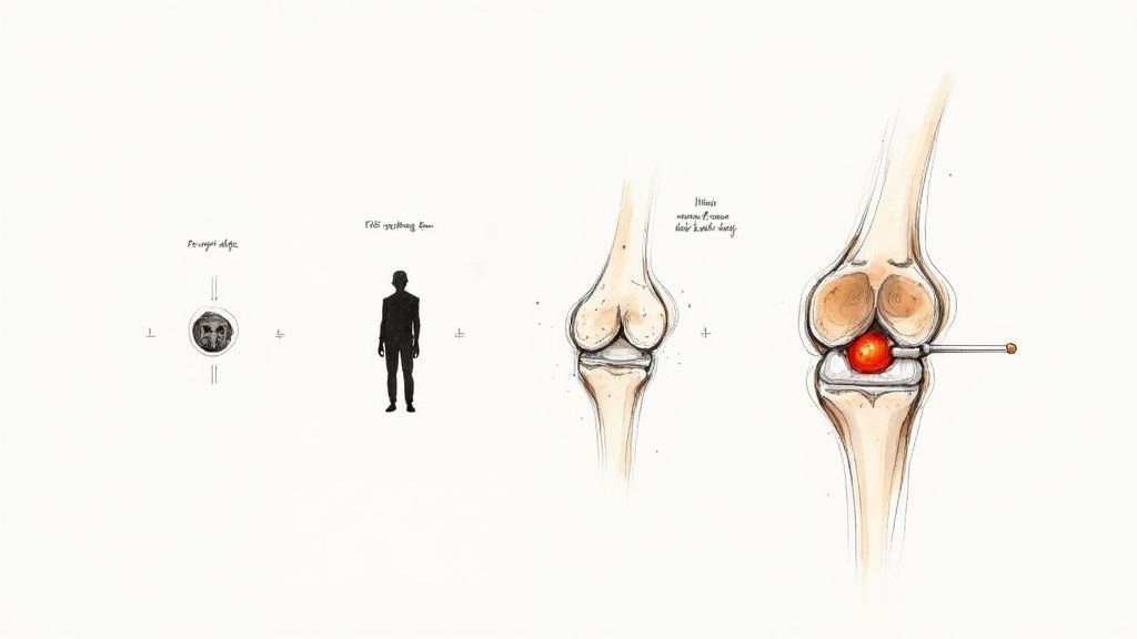 A surgeon and medical team performing a knee operation in a modern operating theatre.