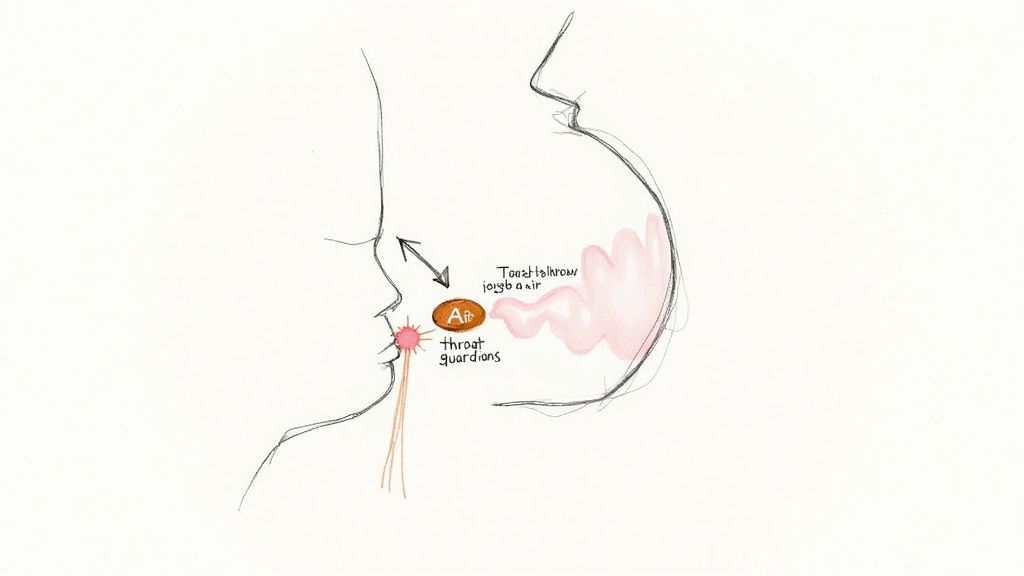 A doctor examining a child's throat.