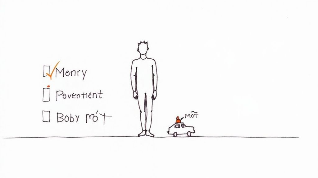 A doctor reviewing patient's health screening results on a tablet