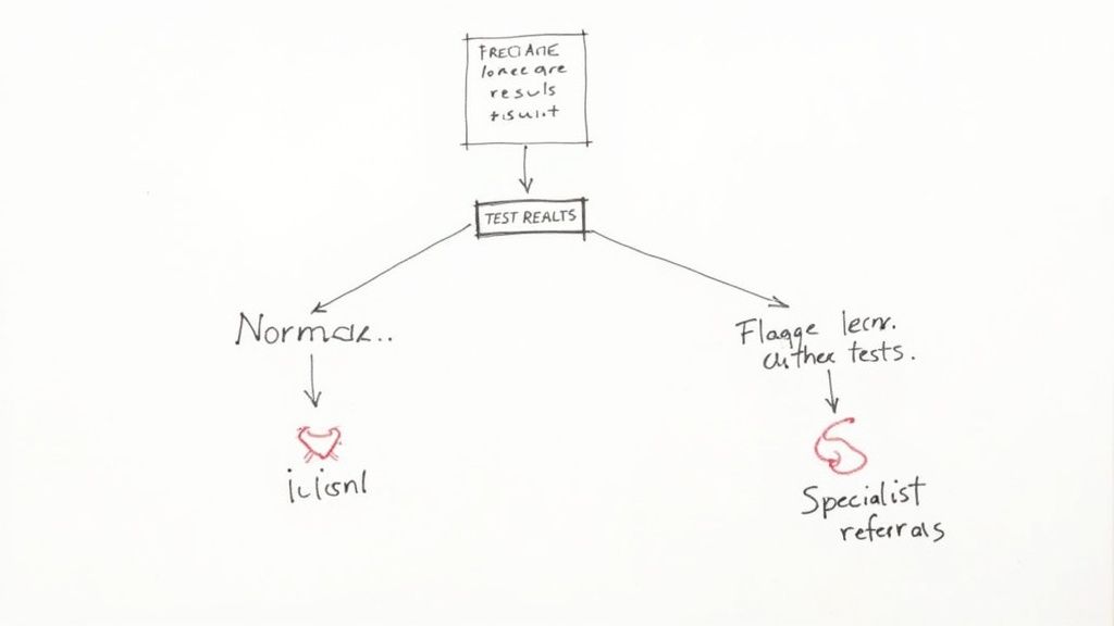 A doctor discussing results with a patient.