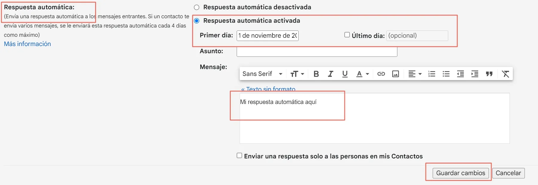 Instrucciones Gmail