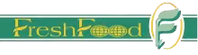 Logo with green background and yellow text reading 'Fresh Food' with a stylized letter F and a food icon.